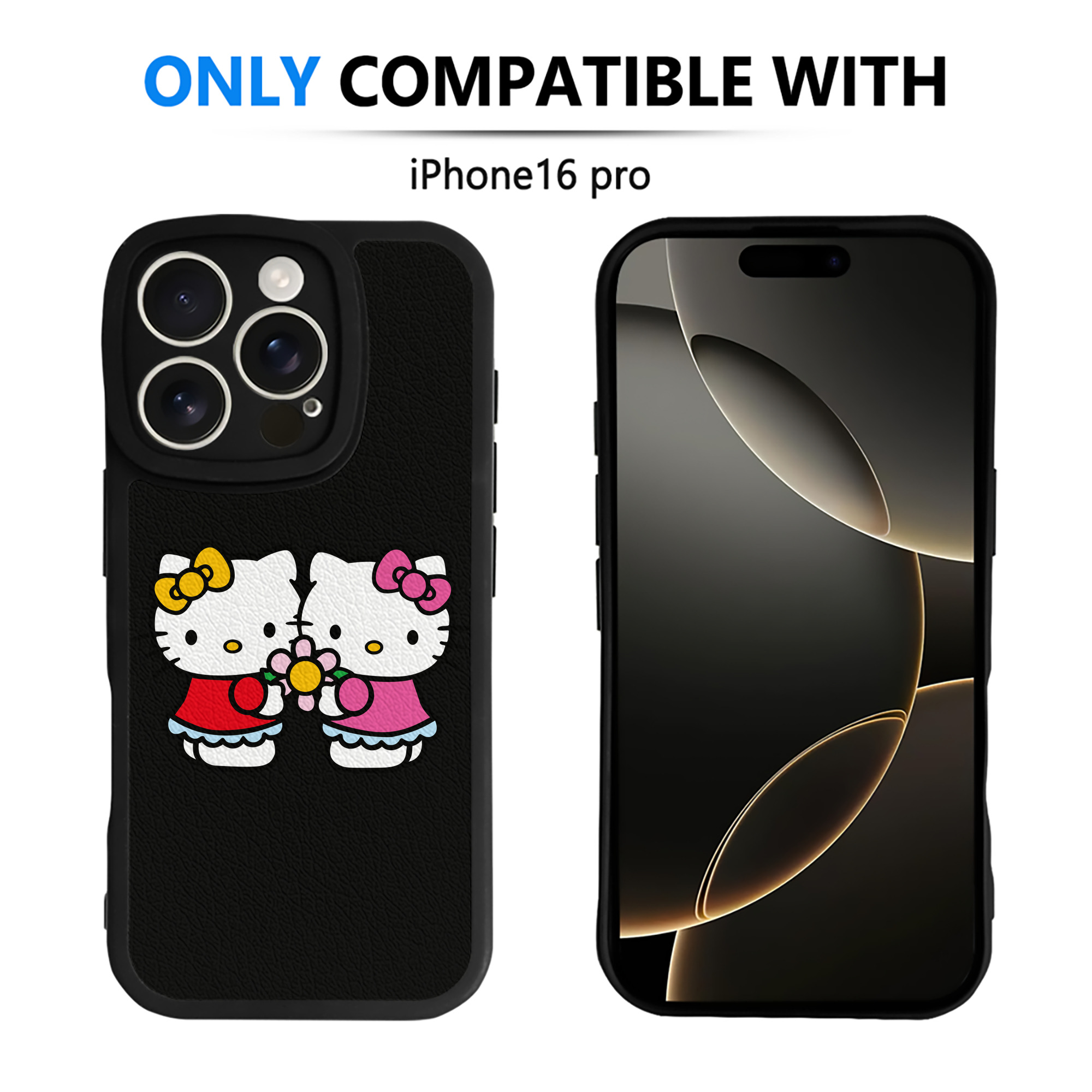 （画像用） Hello Kitty ハローキティ 【iPhone 16シリーズ対応】シリコンスマホケース（レザー調） 材質：シリコン